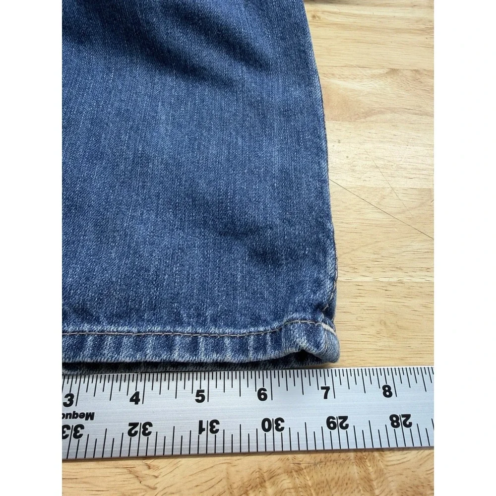 True Religion Billie‎ Mid-Rise Men's Skinny Straight Jeans Size 34x32 Blue Denim